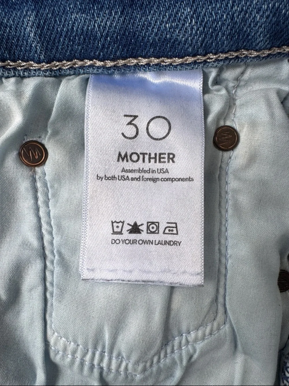 MOTHER The Insider Crop Step Fray Work Hard Play Hard Size 30 - Picture 9 of 14